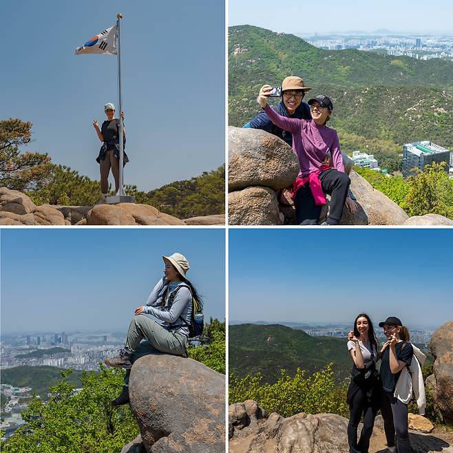 최근 K등산의 인기가 뜨겁다. 서울의 명산 어디서나 외국인 관광객을 만날 수 있다. 사진은 관악산에서 만난 외국인 관광객들. 백종현 기자