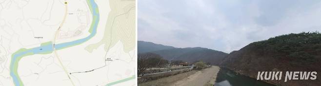 충남 청양군 대치면 작천리 18-4 지도와 현장 사진.