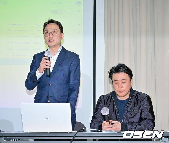 [OSEN=박준형 기자]이진호가 반박 기자회견을 갖고 이야기하고 있다.    /   2025.05.07 / soul1014@osen.co.kr