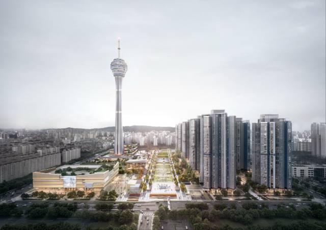 ▲전주 옛 대한방직 부지를 중심으로 추진 중인 관광타워복합타워 조감도 ⓒ자광