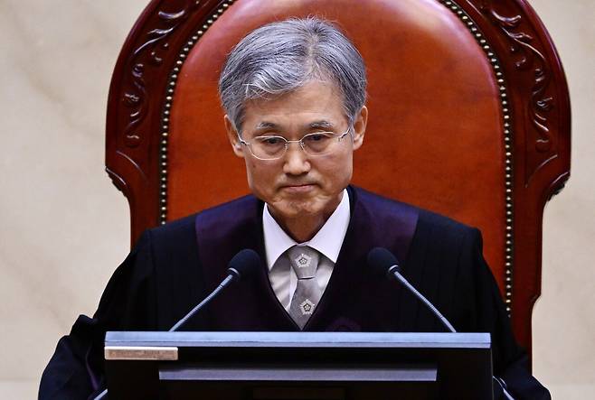 5월1일 조희대 대법원장이 대법원에서 열린 더불어민주당 이재명 대선 후보의 공직선거법 위반 사건 상고심 선고에 참석했다. ⓒ연합뉴스