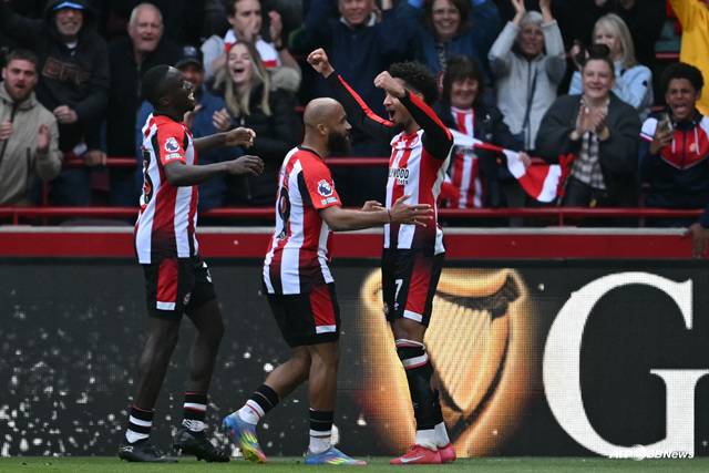 브렌트포드의 골 세리머니. /AFPBBNews=뉴스1