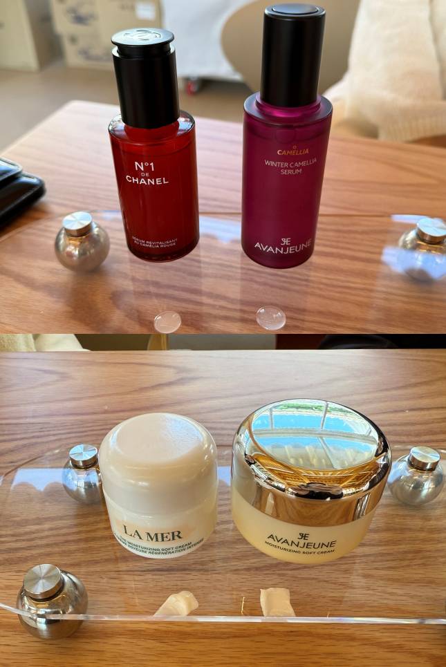 글로벌 명품 화장품을 모방한 와이레스의 듀프(오른쪽)./사진=윤서영 기자 sy@