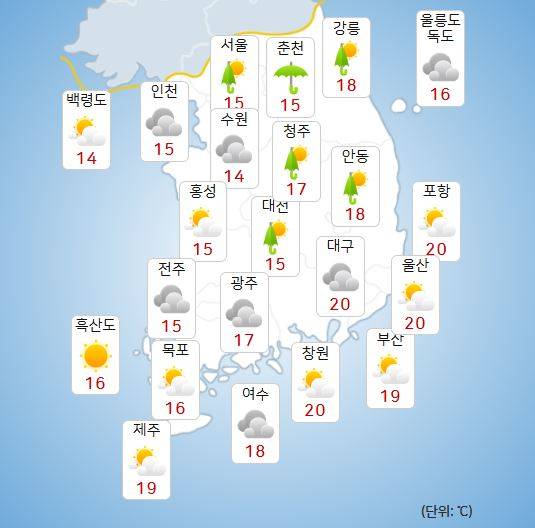 ⓒ기상청: 내일(10일) 오후 날씨