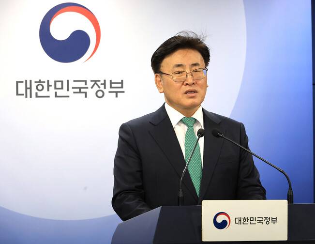 유상임 과학기술정보통신부 장관이 9일 정부서울청사에서 과기정통부 핵심과제 추진현황 브리핑을 하고 있다. 연합뉴스