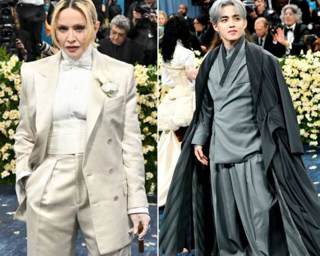 마돈나는 시가를 소품으로 사용했고 '세븐틴' 에스쿱스는 동양과 서양의 조화를 보여줬다. / (왼쪽) 온라인 커뮤니티, (오른쪽) 보그코리아 SNS 캡처