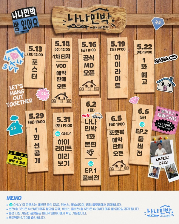 나나민박 세븐틴 / 사진=에그이즈커밍, 하이브, 플레디스 엔터테인먼트 제공