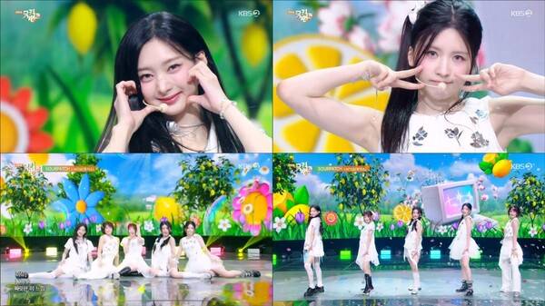 ▲ 9일 방송된 KBS2 '뮤직뱅크'에 출연해 '사워패치' 무대를 선사한 힛지스. 방송화면 캡처