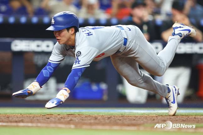 LA 다저스 김혜성의 주루플레이 모습. /AFPBBNews=뉴스1