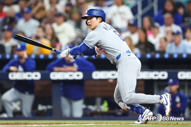 LA 다저스 김혜성의 타격 모습. /AFPBBNews=뉴스1