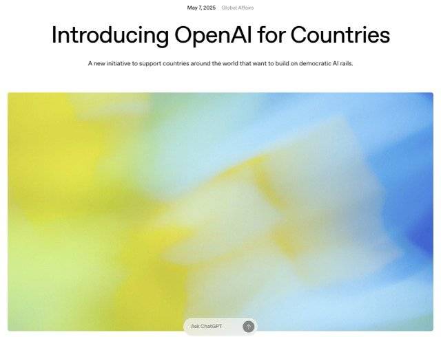 오픈AI 공식 블로그 OpenAI for Countries 갈무리 /사진=뉴스1