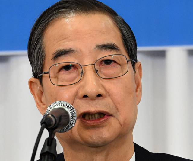 ▲ 무소속 한덕수 대통령선거 예비후보가 6일 서울 중구 코리아나호텔에서 열린 관훈토론회에서 기조연설을 하고 있다. 연합뉴스