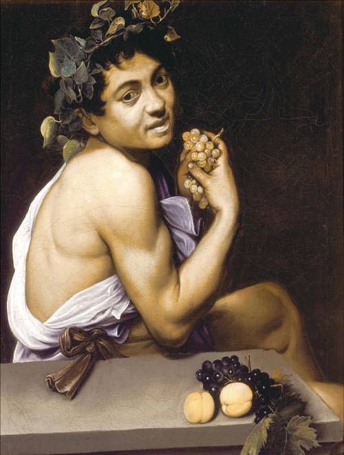 ‘아픈 바쿠스 신’, 카라바조(1571~1610년), 유화, 1593~1594년, 67×53㎝, 로마 보르게세 미술관.
