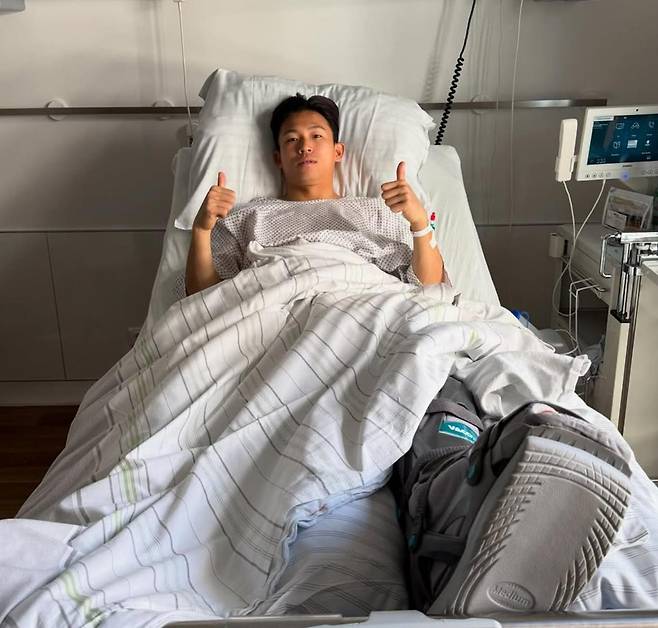 발목 수술을 받은 정우영 [정우영 인스타그램 캡처. 재판매 및 DB 금지]