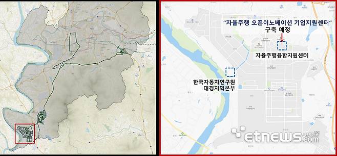 실도로 연계 자율주행 오픈이노베이션 구축 사업위치