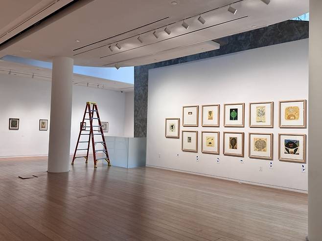 뉴욕 한국문화원에서 개막한 장욱진 'Eternal Home' 전시장. 김보라 기자