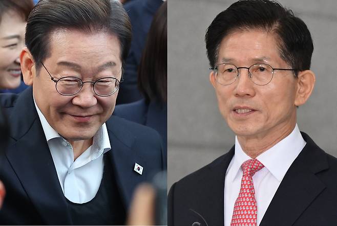 Democratic Party of Korea presidential candidate Rep. Lee Jae-myung (left) and People Power Party presidential candidate Kim Moon-soo (Yonhap)