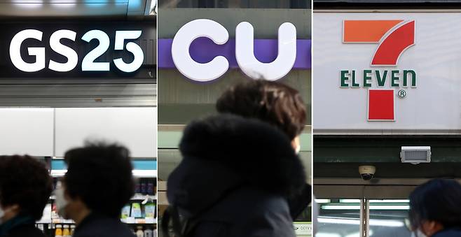 왼쪽부터 편의점 GS25와 CU, 세븐일레븐의 모습. /사진=뉴시스