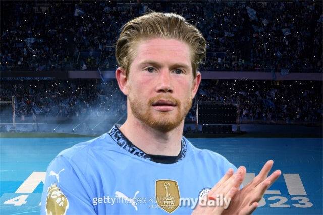 맨시티를 떠나는 더 브라위너. 리버풀이 그의 영입을 제안한 적이 없다고 한다. /게티이미지코리아