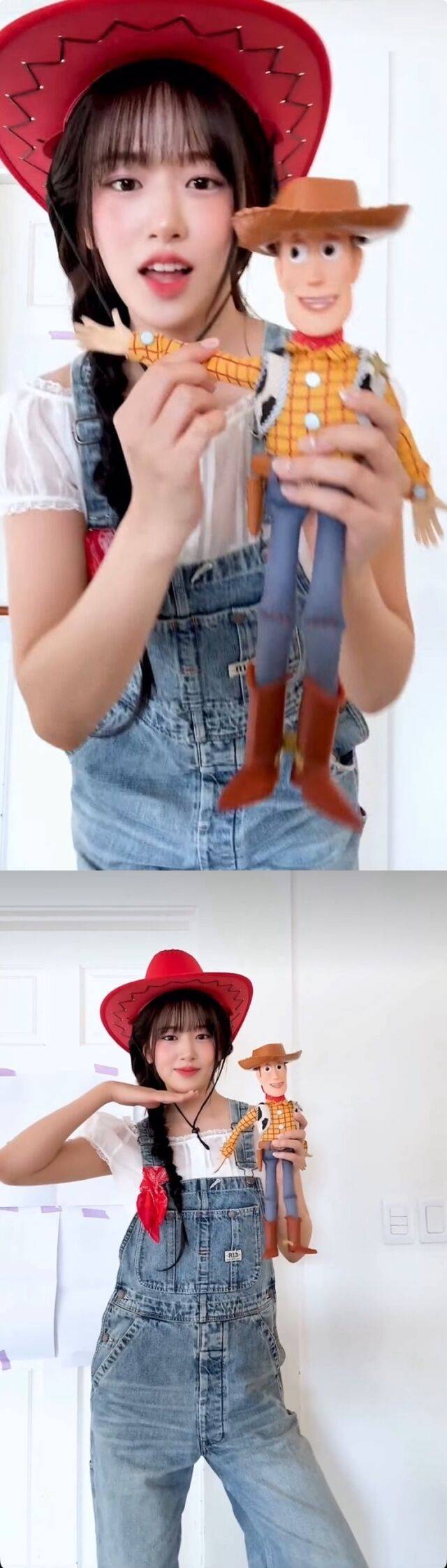 그룹 아이브 멤버 안유진이 릴스 영상을 찍고 있다. / 아이브 공식 SNS