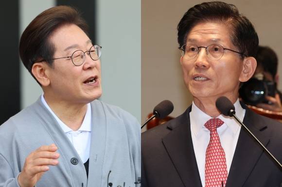 이재명 더불어민주당 대선후보, 김문수 국민의힘 대선후보. 연합뉴스