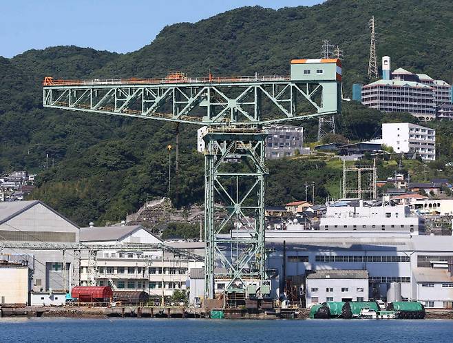일본 나가사키에 위치한 미쓰비시 중공업 조선소. (사진=AFP)