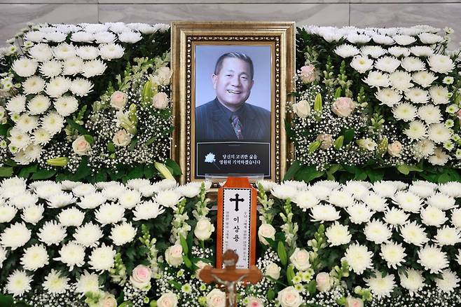 ‘뽀빠이’ 방송인 이상용이 9일 별세한 가운데 10일 오후 서울 서초구 가톨릭대학교 서울성모병원 장례식장 31호실에 고인의 빈소가 마련됐다. 사진공동취재단