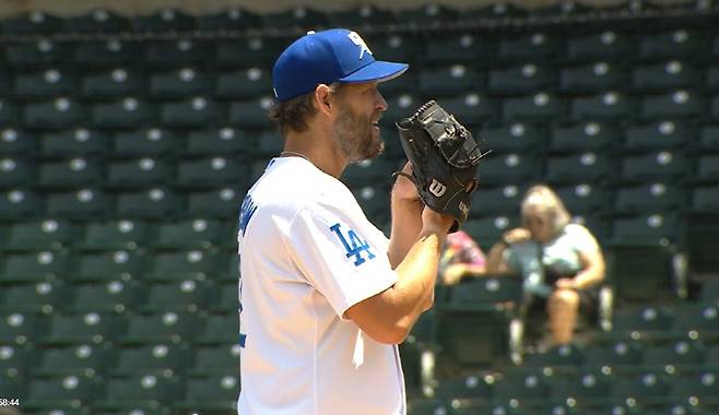 클레이튼 커쇼가 12일(한국시각) 트리플A 마운드에 올라 마지막 재활 피칭을 소화하고 있다. 사진=MiLB.TV 캡처