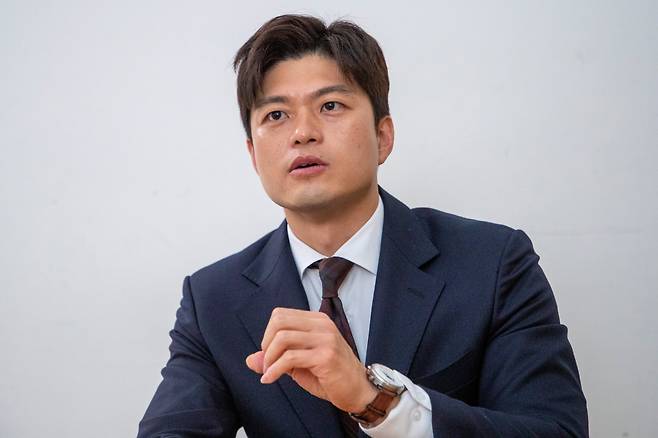 2024년 4월 24일 서울 조선일보 미술관. 국민의힘 김용태 당선자가 본지와 인터뷰를 갖고 있다. /김지호 기자