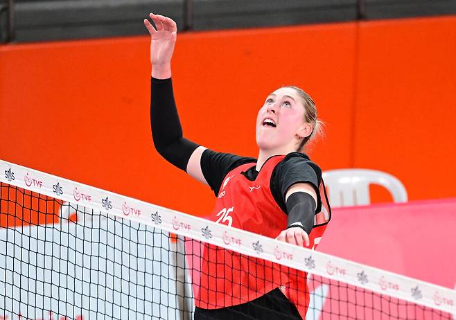 현대건설의 카리 가이스버거. 한국배구연맹 제공