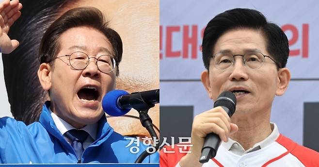 21대 대선에 출마한 이재명 더불어민주당 후보(왼쪽)와 김문수 국민의힘 후보. 박민규 선임기자·성동훈 기자