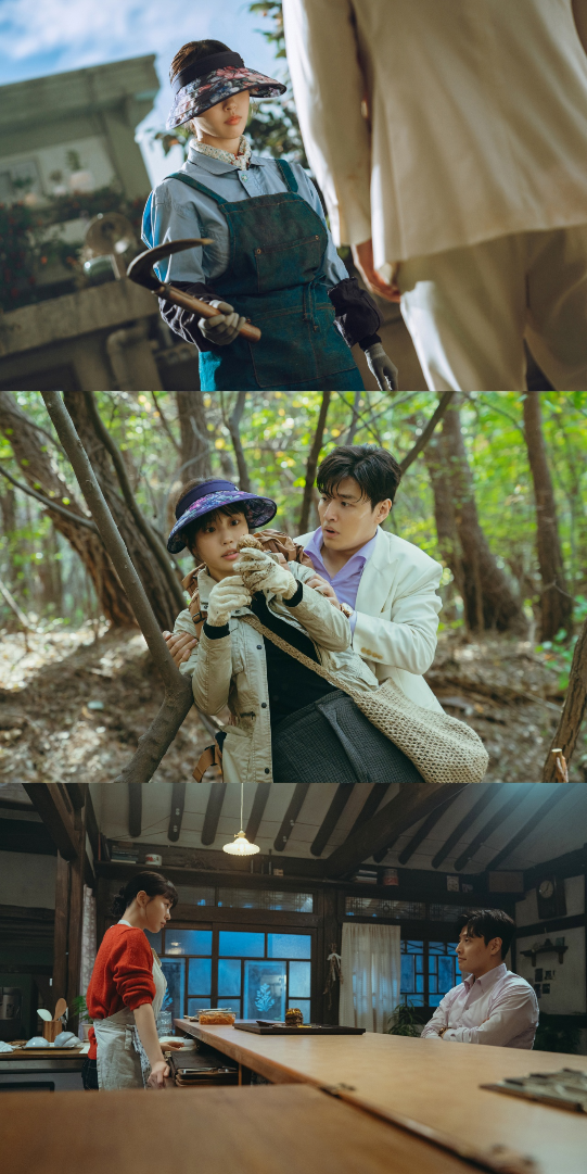 초대받지 않은 손님 강하늘의 예기치 않은 방문에 고민시가 경계 모드를 발동한다.사진=지니 TV 오리지널 <당신의 맛>