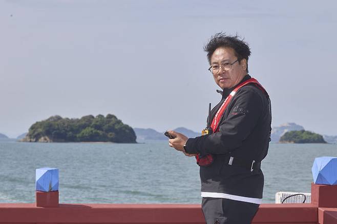 [오사카=뉴시스] 조선통신사선 오사카 뱃길 재현한  홍순재 국립해양문화재연구소 학예연구사 (사진=국가유산청 제공) 2025.05.12 *재판매 및 DB 금지