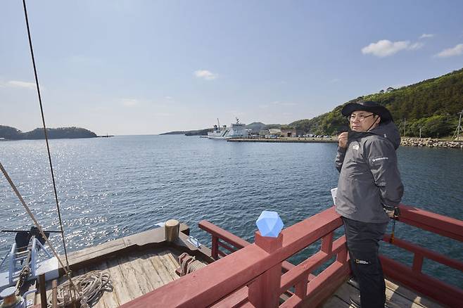 [오사카=뉴시스] 조선통신사선 오사카 뱃길 재현한  홍순재 국립해양문화재연구소 학예연구사 (사진=국가유산청 제공) 2025.05.12… *재판매 및 DB 금지