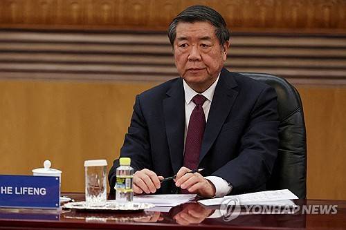 허리펑 중국 부총리 [로이터 연합뉴스 자료사진. 재판매 및 DB 금지]