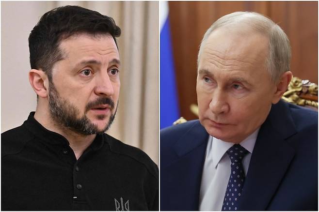 젤렌스키 우크라이나 대통령(왼쪽)-푸틴 러시아 대통령 [AFP·로이터=연합뉴스. 재판매 및 DB 금지]