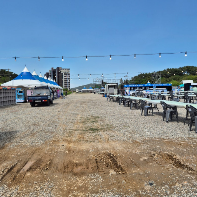 부산 기장군 세계라면축제가 열린 행사장의 휑한 모습. 독자 제공