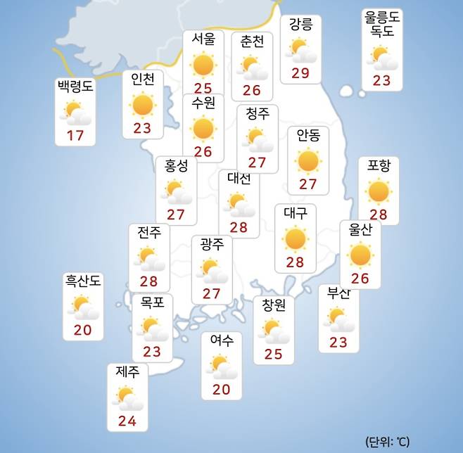 ⓒ기상청: 오늘(13일) 전국날씨