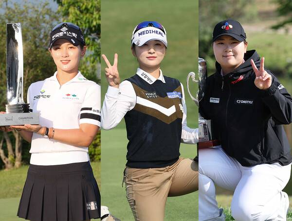2025년 한국여자프로골프(KLPGA) 투어 제17회 두산 매치플레이에 출전하는 박현경, 이예원, 홍정민 프로. 사진제공=KLPGA