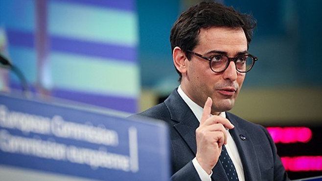 체코에 한국수력원자력(한수원)과의 원자력 발전소 건립 사업 계약을 중단하라고 요구한 프랑스 출신 스테판 세주르네 유럽연합(EU) 번영 및 산업전략 담당 부집행위원장. EPA연합뉴스&nbsp;