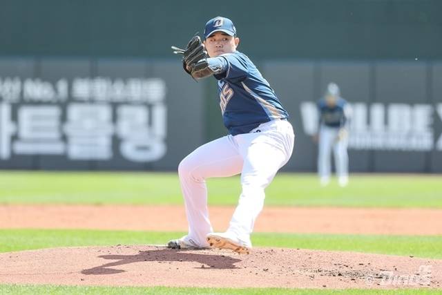 군 생활 동안 틈틈히 훈련하며 구속을 끌어올린 김녹원. 사진=NC 제공