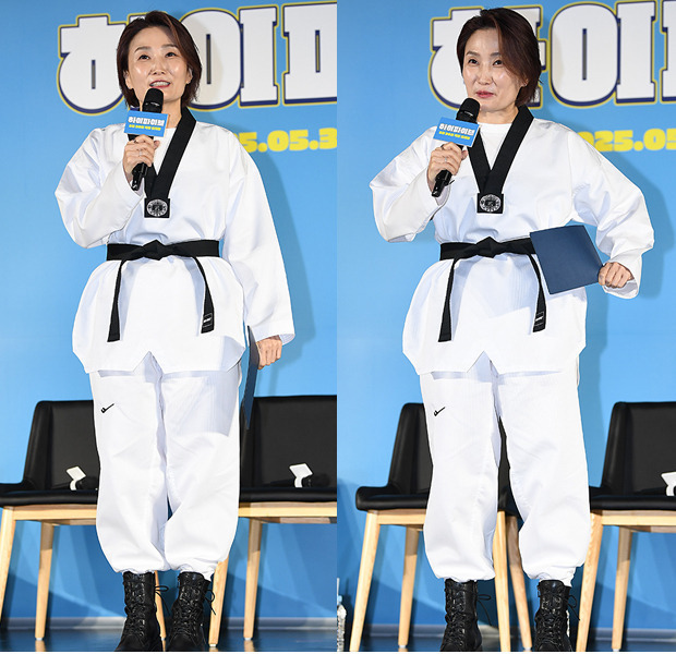 박경림은 평범함을 거부하는 독창적인 스타일링으로 유쾌한 패션 감각을 드러냈다. 사진=천정환 기자