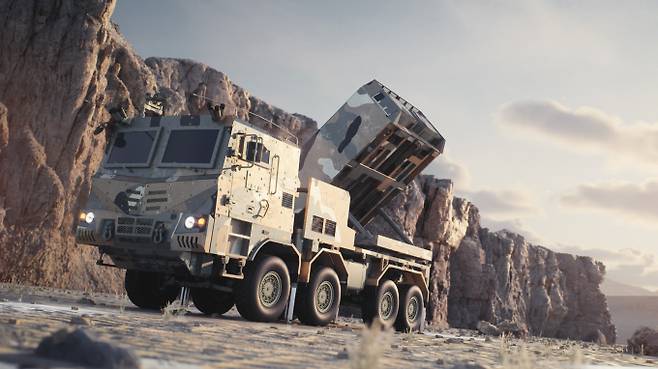 한화에어로는 2028년까지 해외생산 거점 확대와 마더 팩토리 구축을 위해 11조원가량을 투자할 예정이다. 사진은 K239 천무 모습./사진=한화에어로스페이스