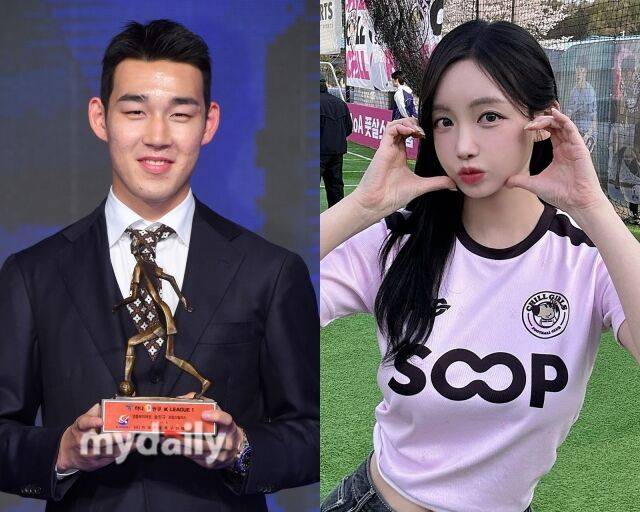 축구선수 송민규, 방송인 곽민선/마이데일리 DB, 곽민선 소셜미디어