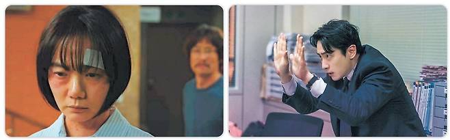 넷플릭스의 독주에 맞서 토종 OTT(온라인동영상서비스)인 쿠팡플레이와 티빙은 각각 무료 서비스를 선보이고, 배달 애플리케이션과 제휴하는 등 맞서고 있다. 사진은 각각 쿠팡플레이와 티빙에서 방영된 드라마 ‘가족계획’(왼쪽)과 ‘좋거나 나쁜 동재’  [쿠팡플레이·티빙 제공]