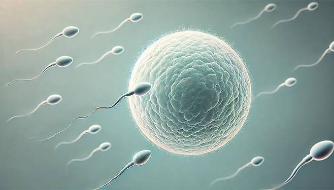 [세종=뉴시스]정자와 난자 세포가 결합하는 수정 과정을 묘사한 그림.(사진=뉴시스 DB). photo@newsis.com *재판매 및 DB 금지