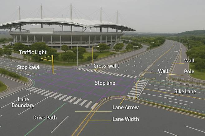 [서울=뉴시스] 서울형 자율주행 정밀도로지도 예시. 2025.05.13. (자료=서울시 제공)  *재판매 및 DB 금지