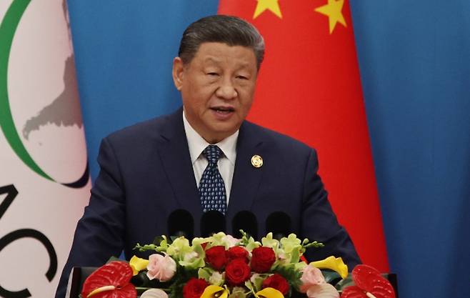 시진핑 중국 국가주석이 13일 중국-CELAC 제4차 장관급회의 개막식에서 연설을 하고 있다. 연합뉴스