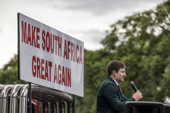 남아공 내 트럼프 지지 단체의 행사 장면. AFP 연합뉴스