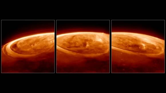 목성의 오로라. 사진= NASA, ESA, CSA, Jonathan Nichols (University of Leicester), Mahdi Zamani (ESA/Webb)